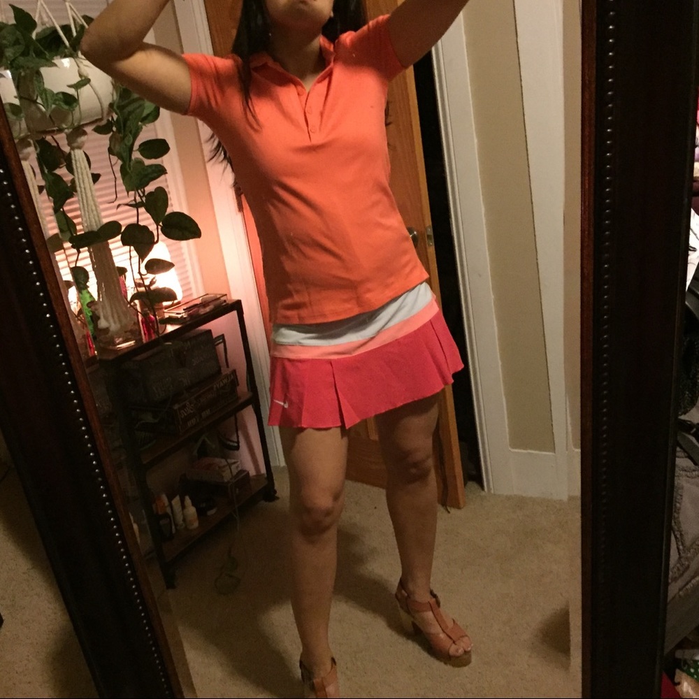 Coral polo golf shirt